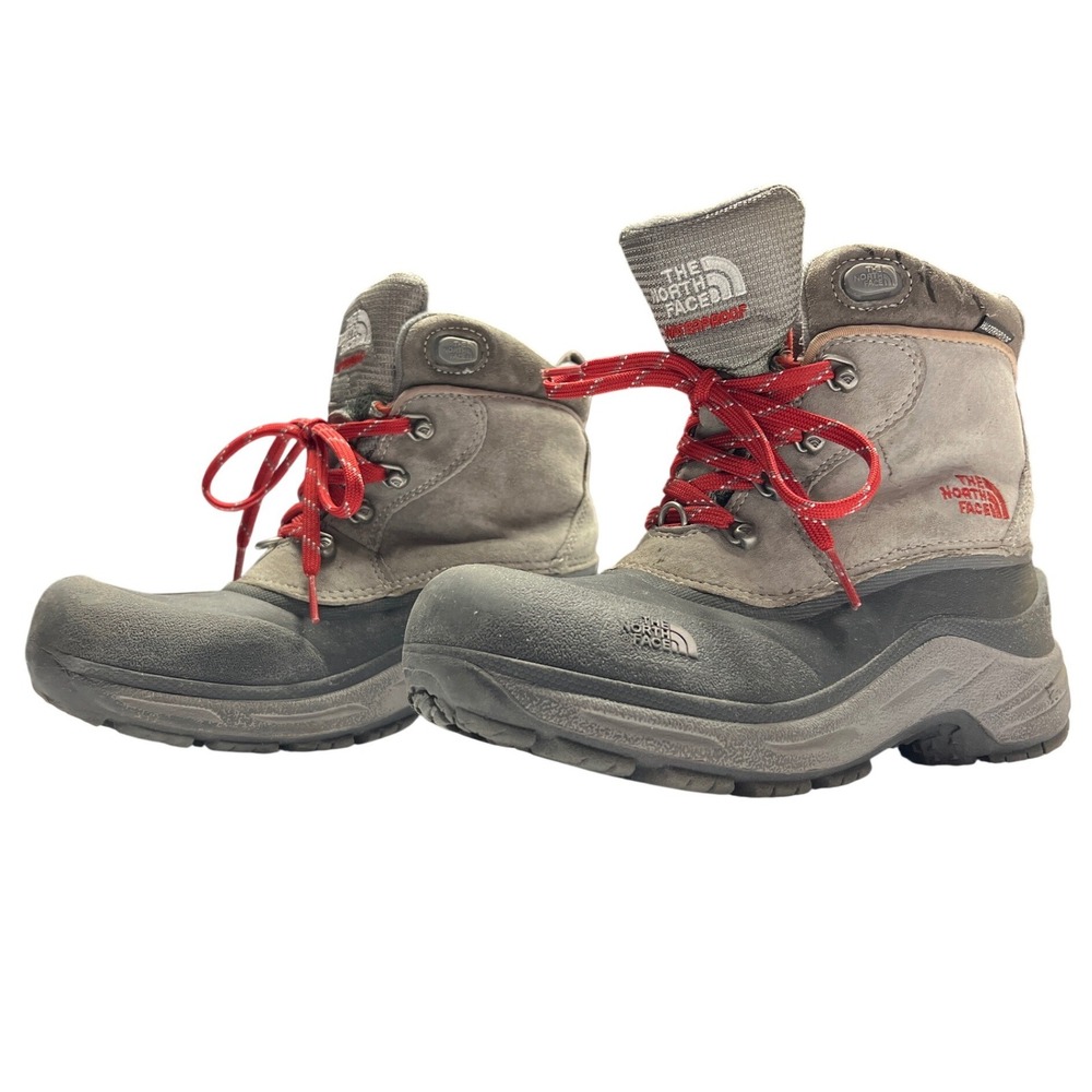 The North Face Chilkat Lace II Boots Boys Size 4 Gray‎ Brown Winter - Picture 2 of 11